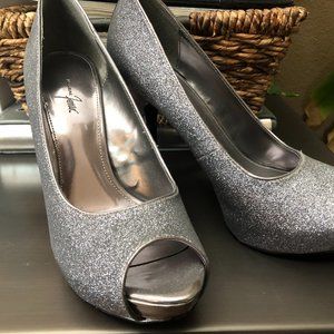 Pewter Silver Glitter stilettos